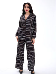 Polka Dot Print Satin Pyjama Set